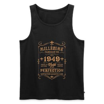 Cadeau D'anniversaire Millésime Fabriqué En 1949 - Débardeur bio Premium Homme - noir - Devant - Michal (187cm)