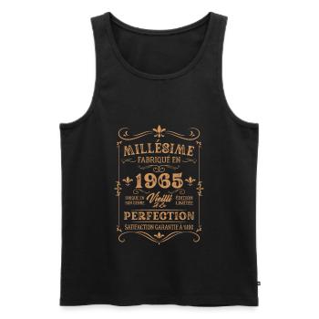 Cadeau D'anniversaire Millésime Fabriqué En 1965 - Débardeur bio Premium Homme - noir - Devant - Michal (187cm)