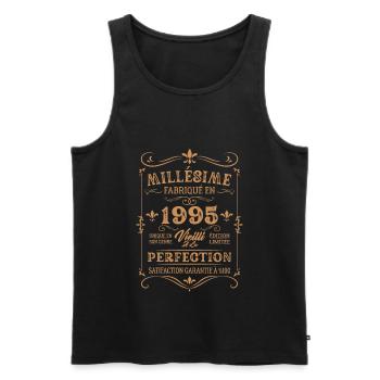 Cadeau D'anniversaire Millésime Fabriqué En 1995 - Débardeur bio Premium Homme - noir - Devant - Michal (187cm)