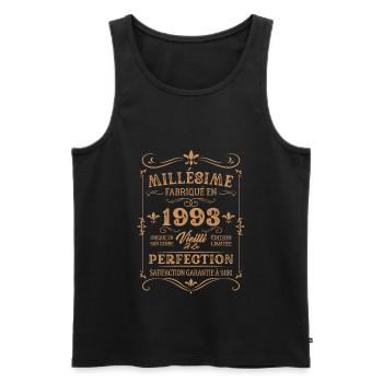 Cadeau D'anniversaire Millésime Fabriqué En 1993 - Débardeur bio Premium Homme - noir - Devant - Michal (187cm)