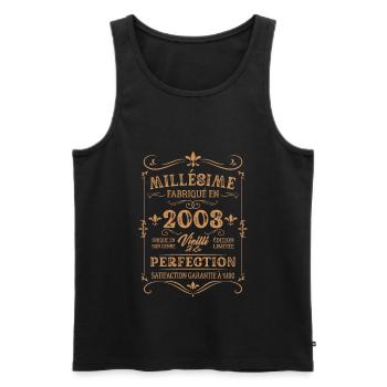 Cadeau D'anniversaire Millésime Fabriqué En 2003 - Débardeur bio Premium Homme - noir - Devant - Michal (187cm)