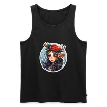 Christmas Girl - Men's Premium Organic Tank Top - black - Front - Michal (187cm)