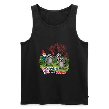 Raccoon 4th of July Fireworks Party - Men's Premium Organic Tank Top - black - Front - Michal (187cm)