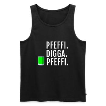 Pfefferminz Likör Pfeffi Vatertag Sauf - Männer Premium Bio Tank Top - Schwarz - Vorne - AI Model Male 178 light (178cm)