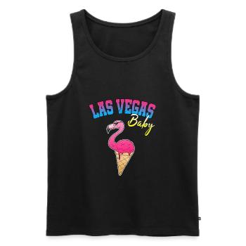 Las Vegas Flamingo Eis Eiscreme Nachtleben Lustig - Männer Premium Bio Tank Top - Schwarz - Vorne - Michal (187cm)