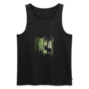 Forest Donkey Mule Silhouette - Men's Premium Organic Tank Top - black - Front - Michal (187cm)