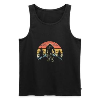 Big Foot Bigfoot Monster Yeti Vintage Retro Style - Men's Premium Organic Tank Top - black - Front - AI Model Male 178 light (178cm)