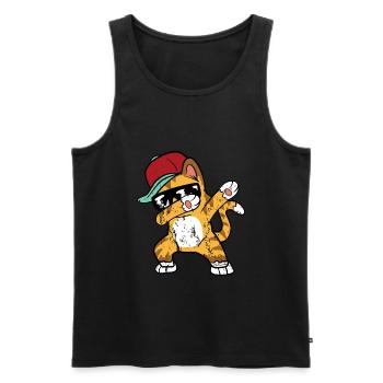 Dabbing Dab Cat style vintage vintage grunge - Débardeur bio Premium Homme - noir - Devant - Michal (187cm)