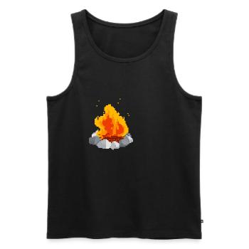 Pixel Feuer pixel fire - Männer Premium Bio Tank Top - Schwarz - Vorne - AI Model Male 178 light (178cm)