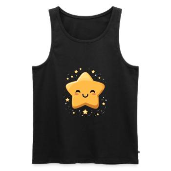 Laughing Star Night Sky Fun cadeau - Débardeur bio Premium Homme - noir - Devant - Michal (187cm)
