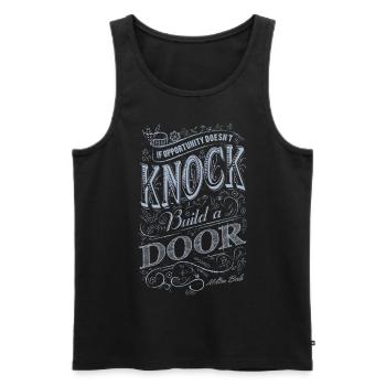 If Opportunity Doesn't Knock Build A Door - Men's Premium Organic Tank Top - black - Front - AI Model Male 178 light (178cm)