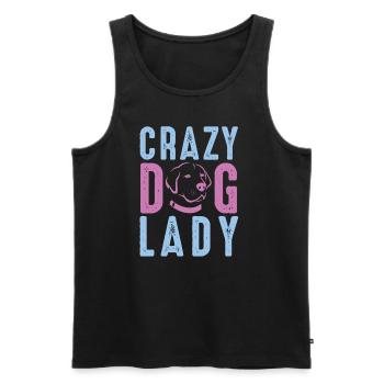 Crazy Dog Lady - Men's Premium Organic Tank Top - black - Front - AI Model Male 178 light (178cm)