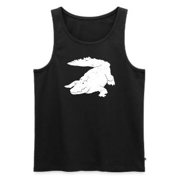 Krokodil Kunst Silhouette Grafik Wildtierliebhaber - Männer Premium Bio Tank Top - Schwarz - Vorne - AI Model Male 178 light (178cm)