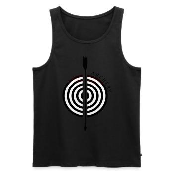 Bogenschießen - Männer Premium Bio Tank Top - Schwarz - Vorne - AI Model Male 178 light (178cm)