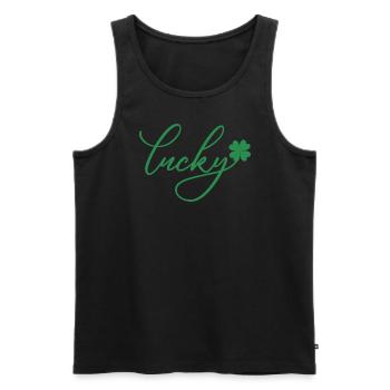 Cadeau de la Saint-Patrick Trèfle Hommes, Femmes, Enfants - Débardeur bio Premium Homme - noir - Devant - Michal (187cm)
