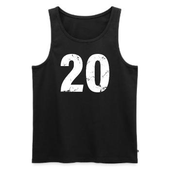 Cool Number 20 - 20 ans 20th Birthday Gift - Débardeur bio Premium Homme - noir - Devant - Michal (187cm)