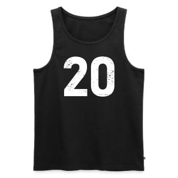 Cool Number 20 - 20 ans 20th Birthday Gift - Débardeur bio Premium Homme - noir - Devant - Michal (187cm)