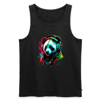 Abstract panda bear - Men's Premium Organic Tank Top - black - Front - Michal (187cm)