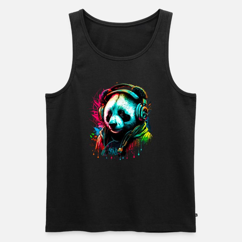 Abstrakter Pandabär - Männer Premium Bio Tank Top - Schwarz