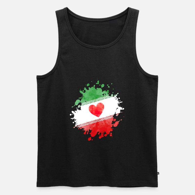 iran flag heart - Männer Premium Bio Tank Top - Schwarz