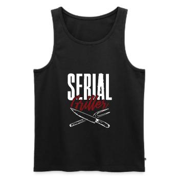 serial griller - Männer Premium Bio Tank Top - Schwarz - Vorne - AI Model Male 178 light (178cm)