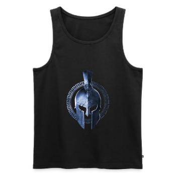 spartan helm symbol krieger gladiator - Männer Premium Bio Tank Top - Schwarz - Vorne - Michal (187cm)