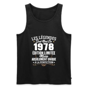 Cadeau d'anniversaire légendes sont nées en 1978 - Débardeur bio Premium Homme - noir - Devant - Michal (187cm)