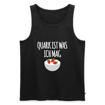 Quark mit Erdbeeren - Männer Premium Bio Tank Top - Schwarz - Vorne - Michal (187cm)