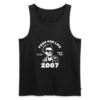 18. Birthday Pogo for life since 07/2007 - Men's Premium Organic Tank Top - black - Front - AI Model Male 178 light (178cm)