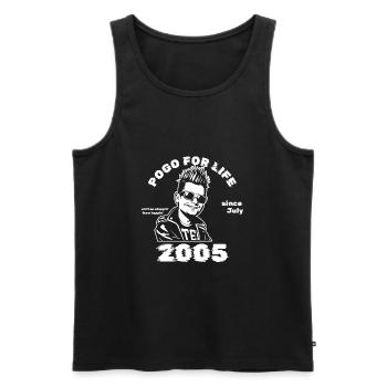 20ème Anniversaire Pogo pour la vie depuis 07/2005 - Débardeur bio Premium Homme - noir - Devant - Michal (187cm)