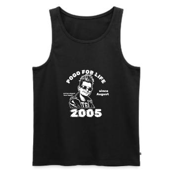 20ème Anniversaire Pogo pour la vie depuis 08/2005 - Débardeur bio Premium Homme - noir - Devant - Michal (187cm)