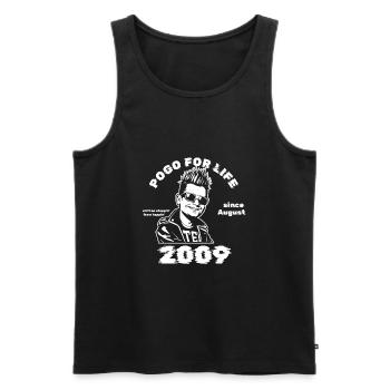 16ème anniversaire Pogo pour la vie depuis 08/2009 - Débardeur bio Premium Homme - noir - Devant - Michal (187cm)