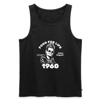 65. Anniversaire Pogo pour la vie depuis 08/1960 - Débardeur bio Premium Homme - noir - Devant - Michal (187cm)