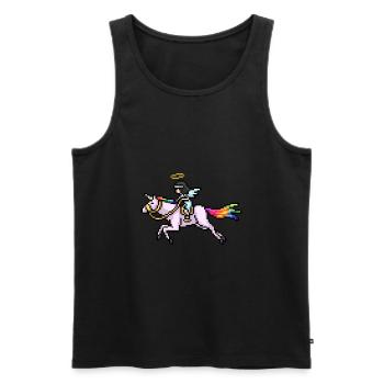 Pixelart Unicorn - Männer Premium Bio Tank Top - Schwarz - Vorne - AI Model Male 178 light (178cm)