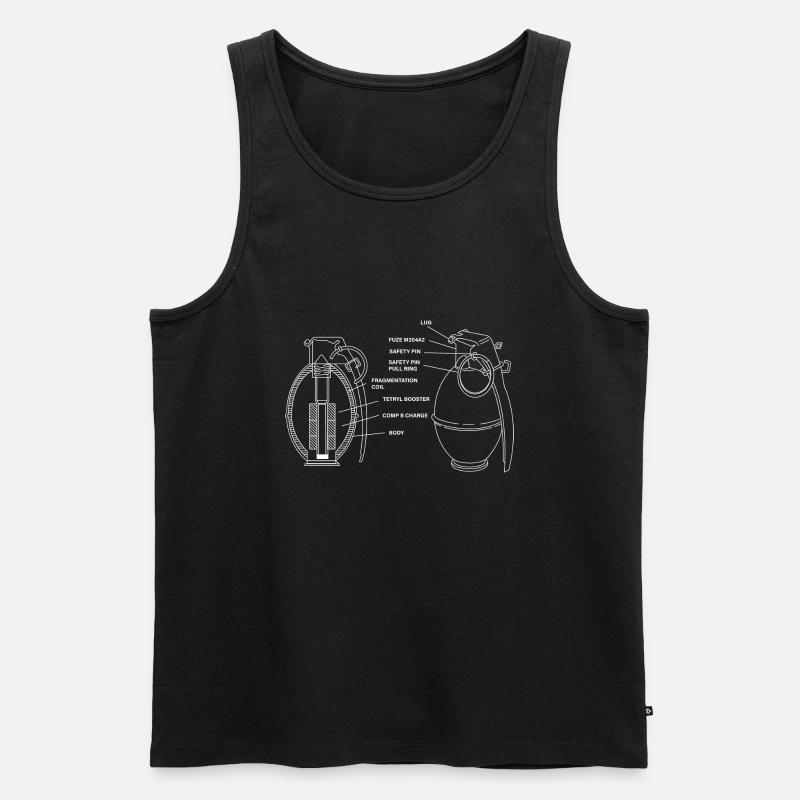 M26-Granate-Schema Grenadier M26-Granate - Männer Premium Bio Tank Top - Schwarz