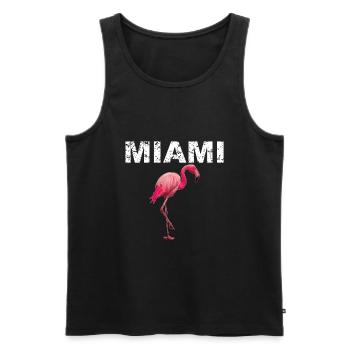 Miami Beach Flamingo - Men's Premium Organic Tank Top - black - Front - Michal (187cm)