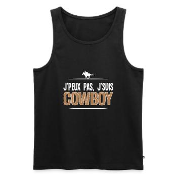 cowboy - Débardeur bio Premium Homme - noir - Devant - Michal (187cm)