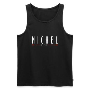 MICHEL prénom cadeau t-shirt personnalisé michel - Débardeur bio Premium Homme - noir - Devant - AI Model Male 178 light (178cm)