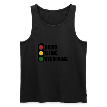 Ampel - Nicht meine Regierung - Spruch - Männer Premium Bio Tank Top - Schwarz - Vorne - Michal (187cm)