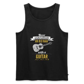 Never underestimate an old man with a guitar, or 2 - Men's Premium Organic Tank Top - black - Front - Michal (187cm)