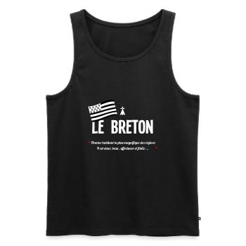 Le breton - Débardeur bio Premium Homme - noir - Devant - Michal (187cm)