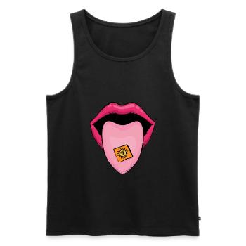 Mouth of Wisdom - LSD California Orange Sunshine - Men's Premium Organic Tank Top - black - Front - AI Model Male 178 light (178cm)