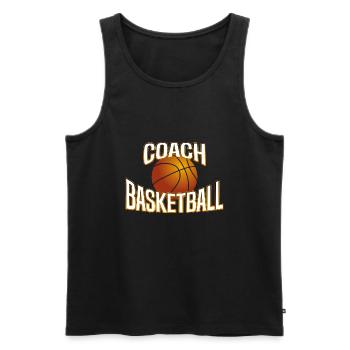 Coach Basketball / Basket - Débardeur bio Premium Homme - noir - Devant - AI Model Male 178 light (178cm)