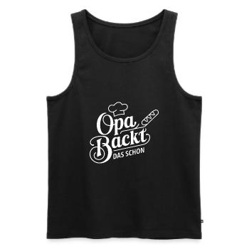 Opa backt das schon - unser backender Opa - Männer Premium Bio Tank Top - Schwarz - Vorne - AI Model Male 178 light (178cm)