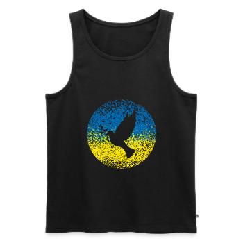 Ukraine Dove of Peace - Men's Premium Organic Tank Top - black - Front - AI Model Male 178 light (178cm)