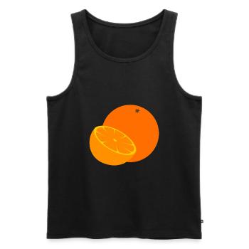 orange - Men's Premium Organic Tank Top - black - Front - AI Model Male 178 light (178cm)