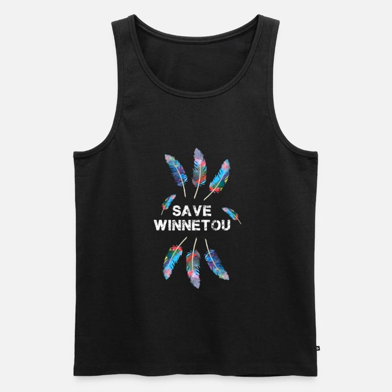 save winnetou,winnetou,federn,illustration - Männer Premium Bio Tank Top - Schwarz