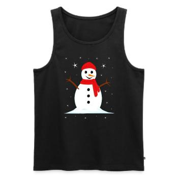 Snowman Winter Christmas - Men's Premium Organic Tank Top - black - Front - Michal (187cm)