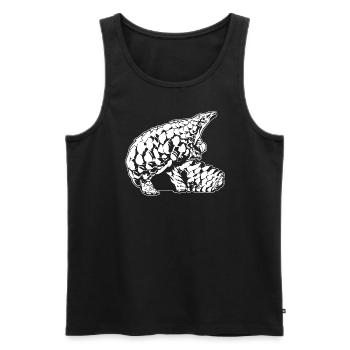 Cool Pangolin Sketch Graphic Wildlife Creature - Men's Premium Organic Tank Top - black - Front - Michal (187cm)