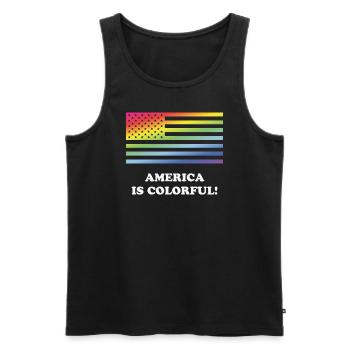 America Is Colorful! (Stars And Stripes) - Men's Premium Organic Tank Top - black - Front - Michal (187cm)